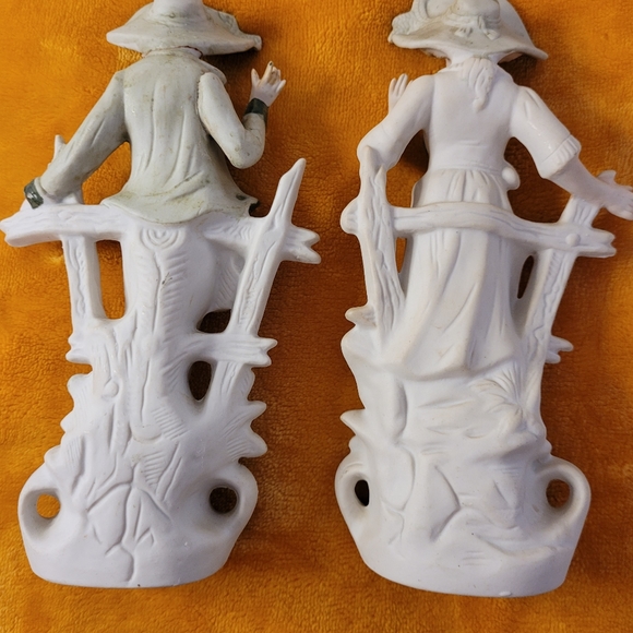 Vintage porcelain biscuit statues - Picture 6 of 8